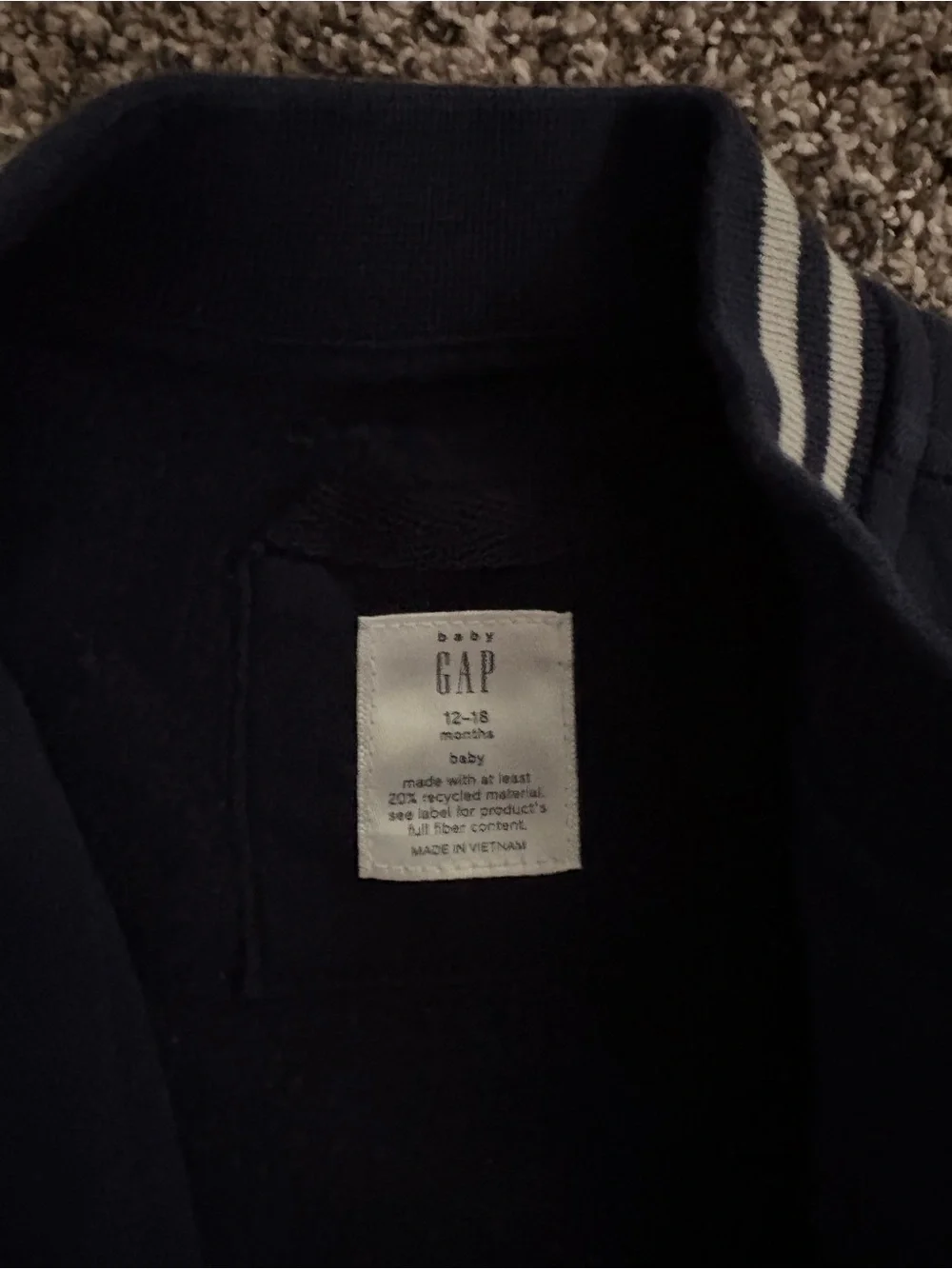 GAP Navy Jacket with White Stripe Trim